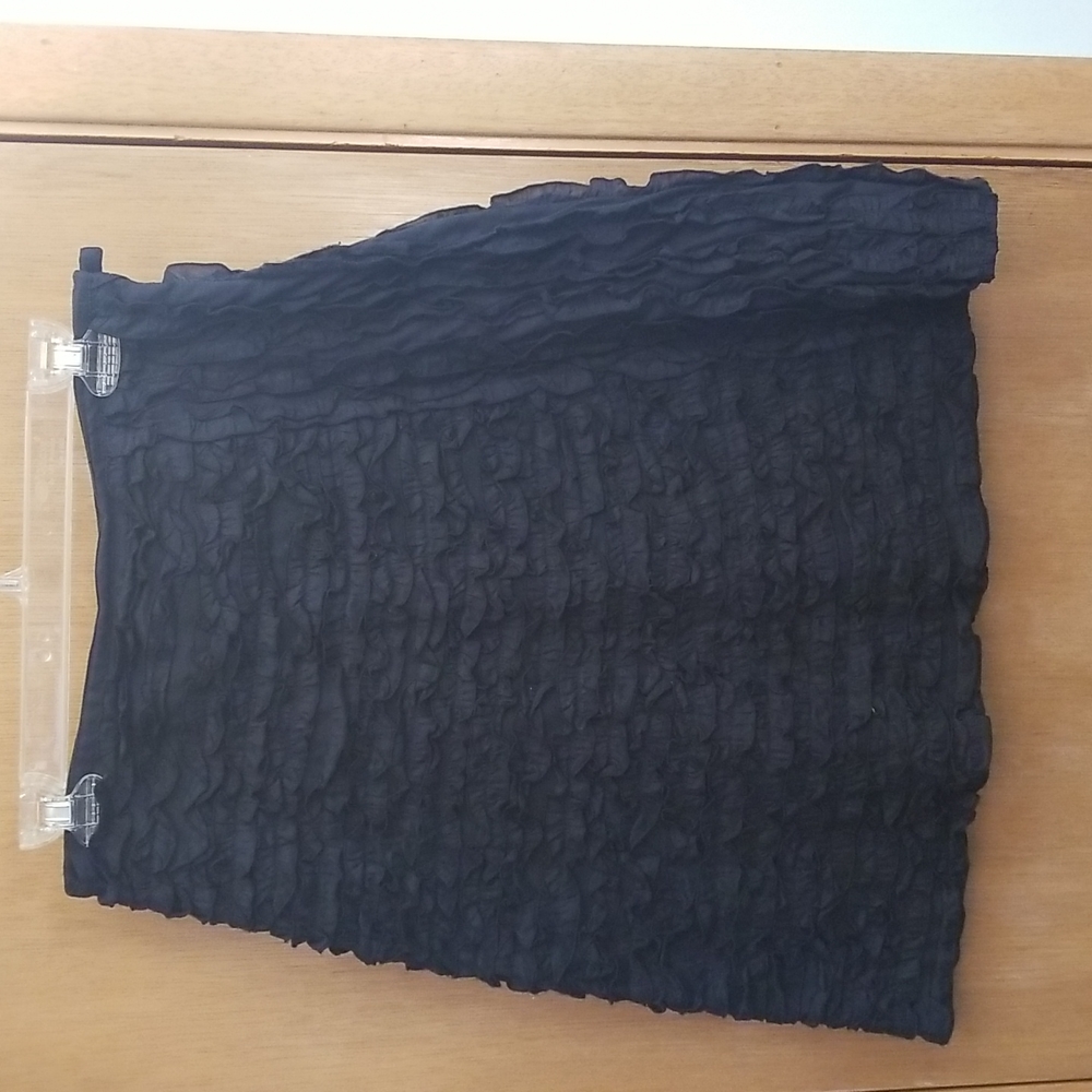 Anthropologie Odille Black Ruffled Skirt Sz 2